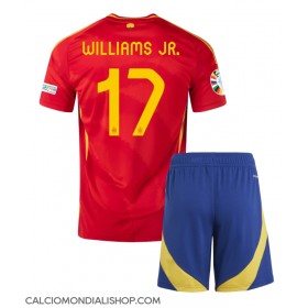 Maglie da calcio Spagna Nico Williams #17 Prima Maglia Bambino Europei 2024 Manica Corta (+ Pantaloni corti)
